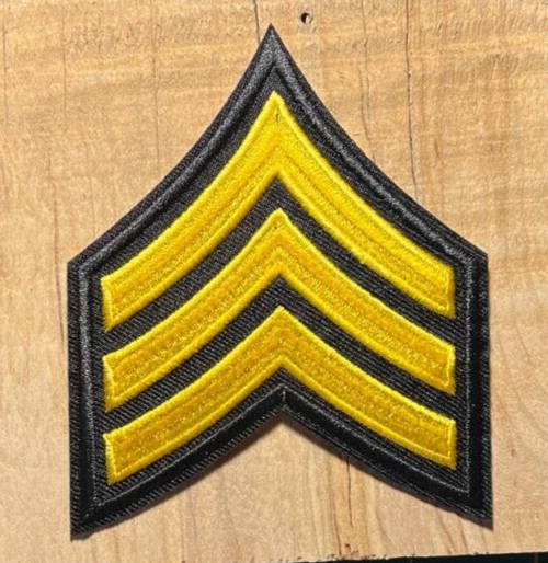 sergeant rank patch 3.5" tall chevron police patch 3 stripe Sergeant stripes