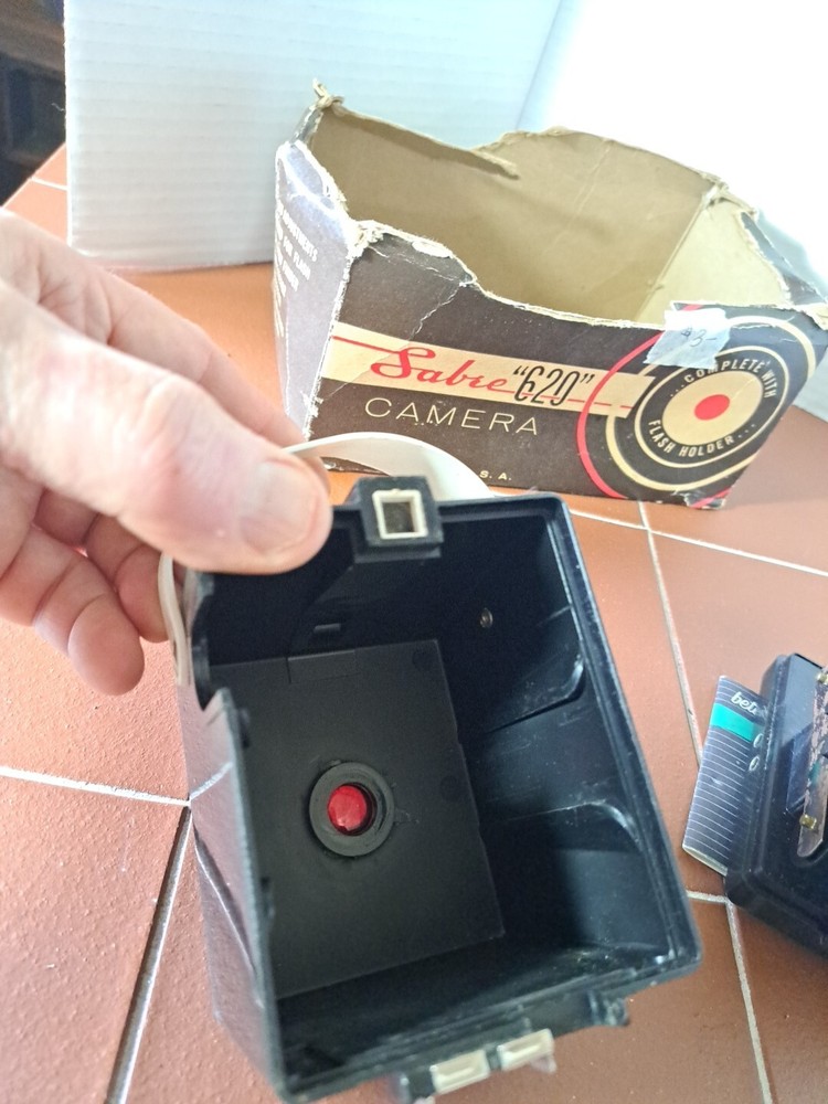 Vintage 1950s SABRE 620 Camera Flash Accessory & Manual w/Partial Box