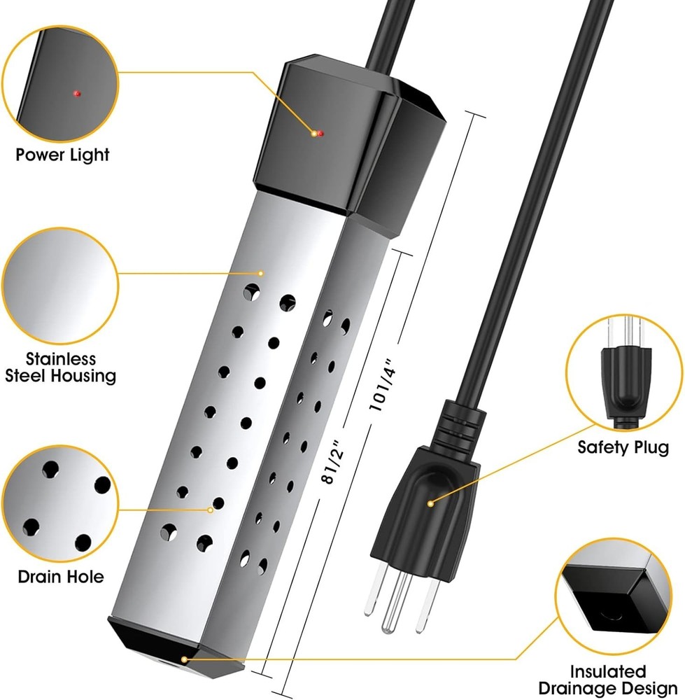 Immersion Water Heater 2000W 110V Stainless Steel