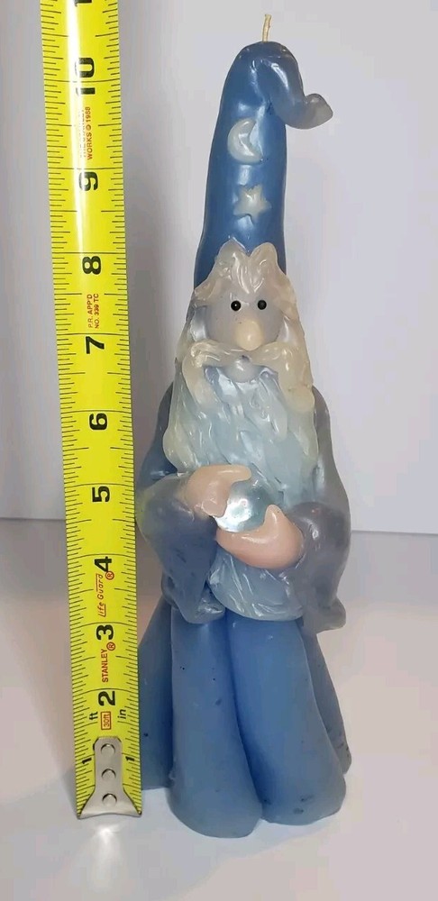 Candle Decorative Wizard Blue White, No Fragrance
