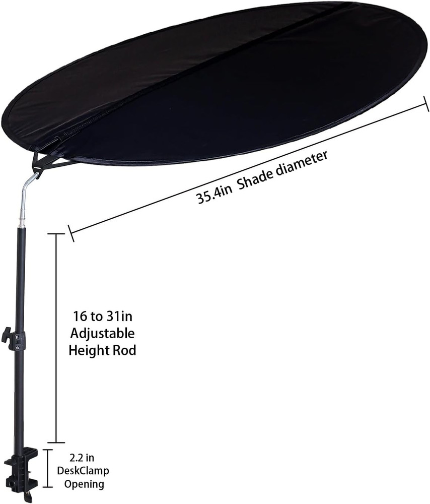 Office Cubicle and Desk Shade - Foldable 36" Circular Shading, Light-Proof Desk