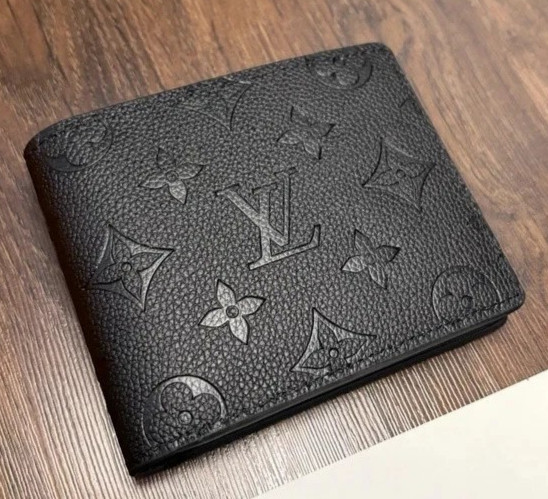Louis Vuitton Eclipse LV Monogram Black Leather Bifold Wallet W/Box
