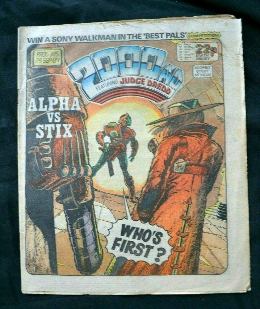2000AD Comic Issue Prog #385 29/09/84 September 29th 1984 Alpha vs Stix