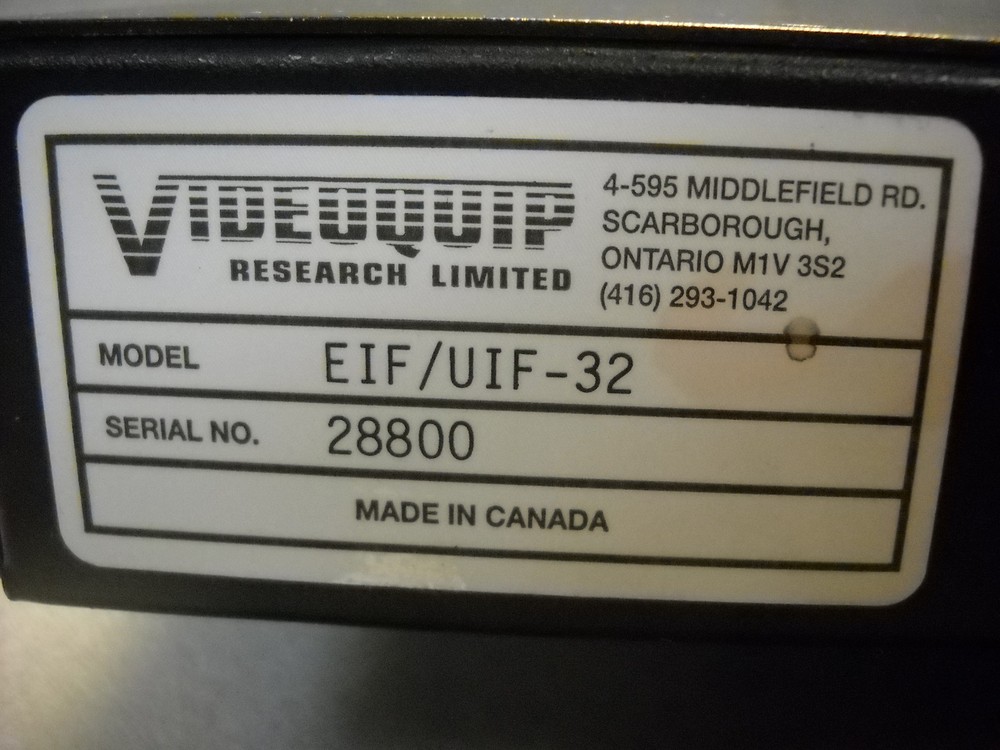 VIDEOQUIP EIF/UIF-32 UNIVERSAL INTERFACE SYSTEM STATMON