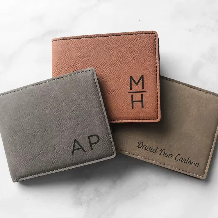 Personalized Leather Wallet for Men – Custom Engraved Name Wallet. Great Gift