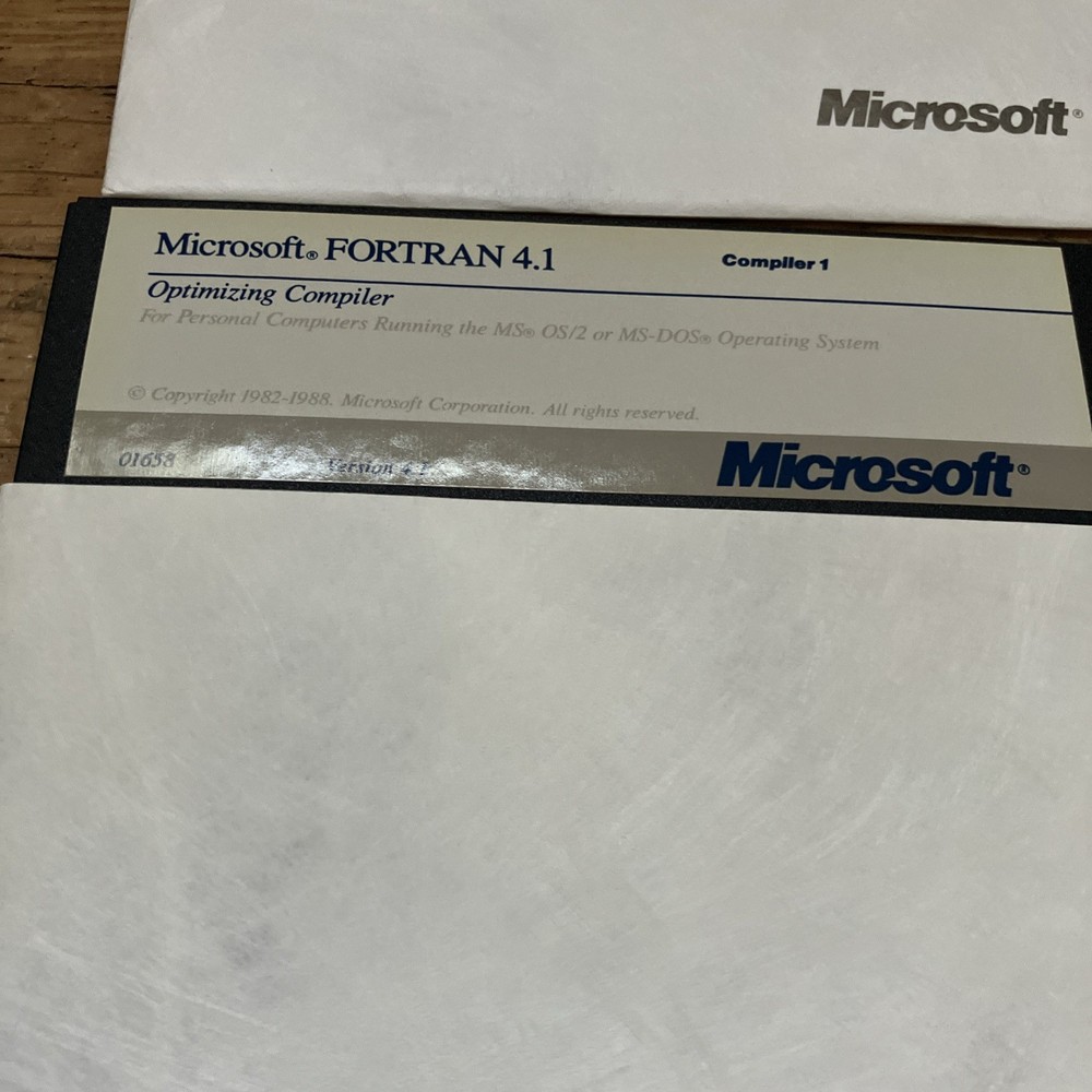 Microsoft Fortran Compiler Version 4.1 Software