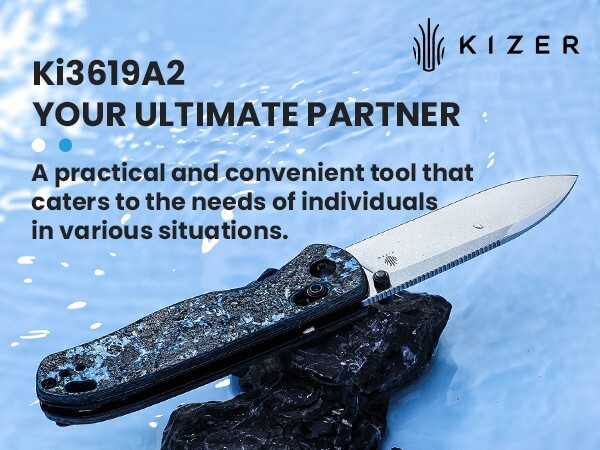 Kizer Azo Drop Bear Elmax Blade Clutch Lock Fatcarbon Ki3619A2