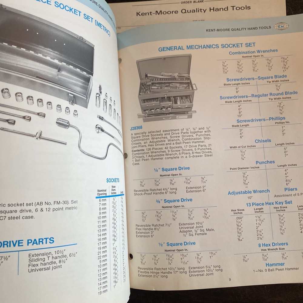 1982 Kent-Moore Hand Tools Catalog & Price Sheet