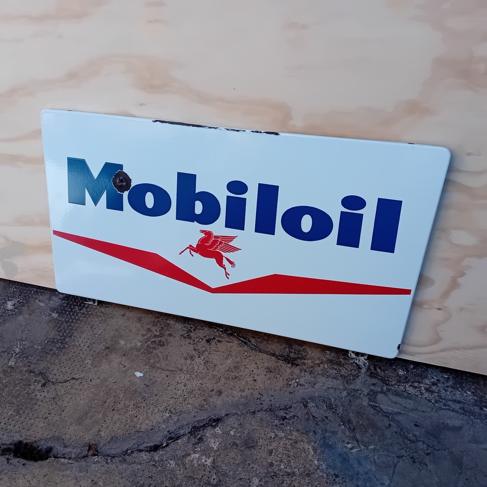Mobiloil Enamel Table Sign