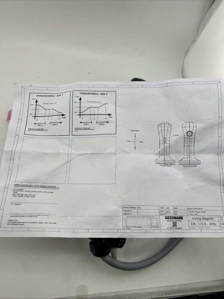 Multi-Axis Controller V85 / B3 Right Hand CAN Bus JS8SAV85B3-XR 2 Axis