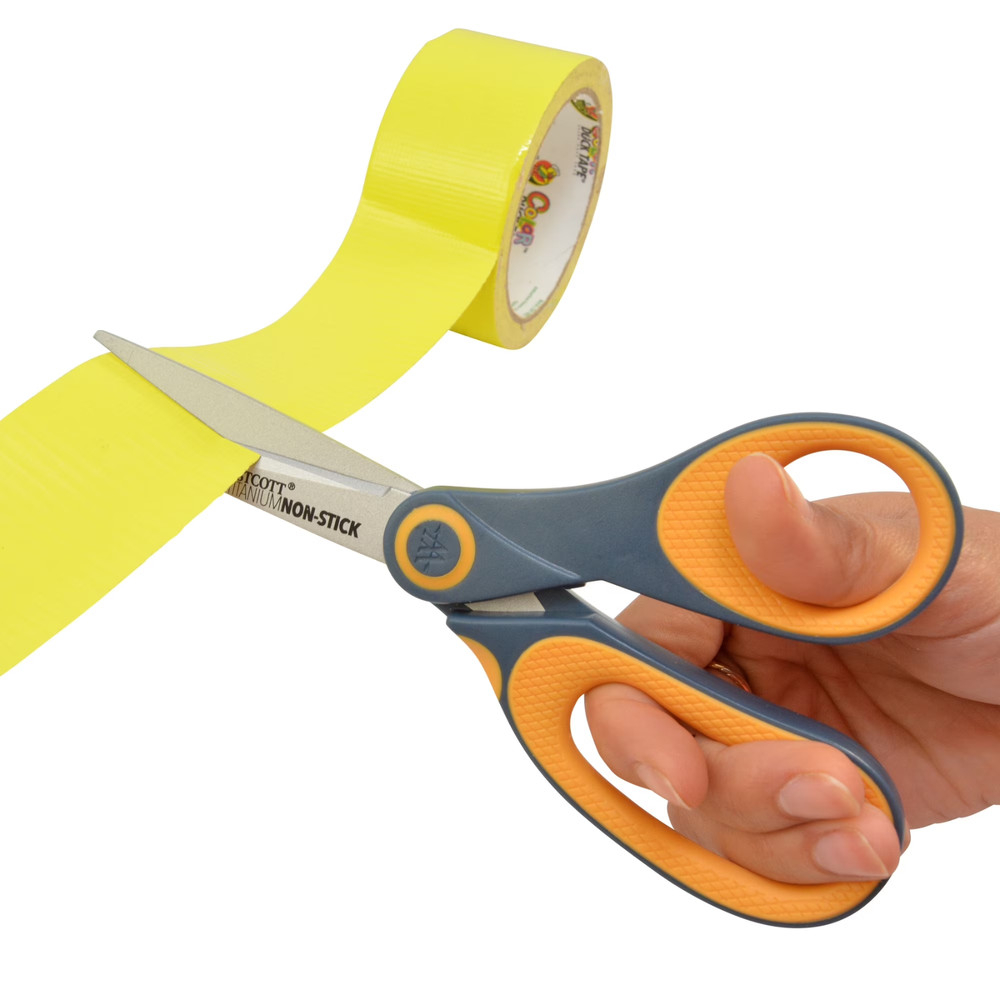 3 Pack 8" Titanium Non-Stick Scissors Adhesive Resistant Sharp Straight Office