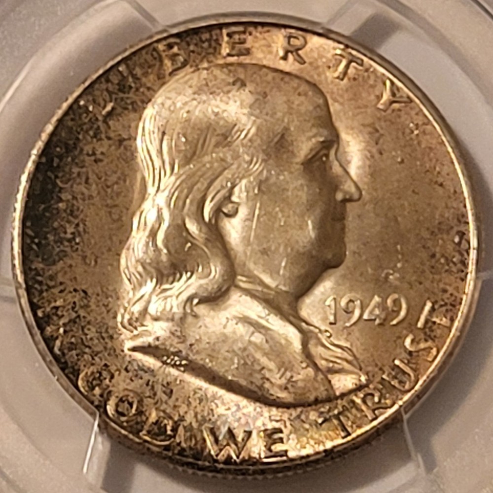 1949 S Franklin Half Dollar MS66 PCGS GSH Toned