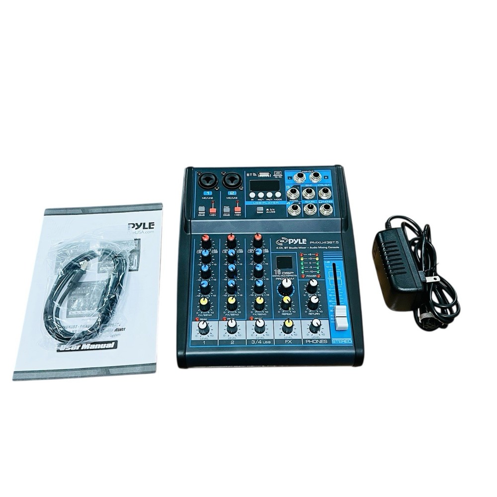 Pyle PMXU43BT.5 4-Channel Bluetooth Studio Mixer DJ Controller Console System