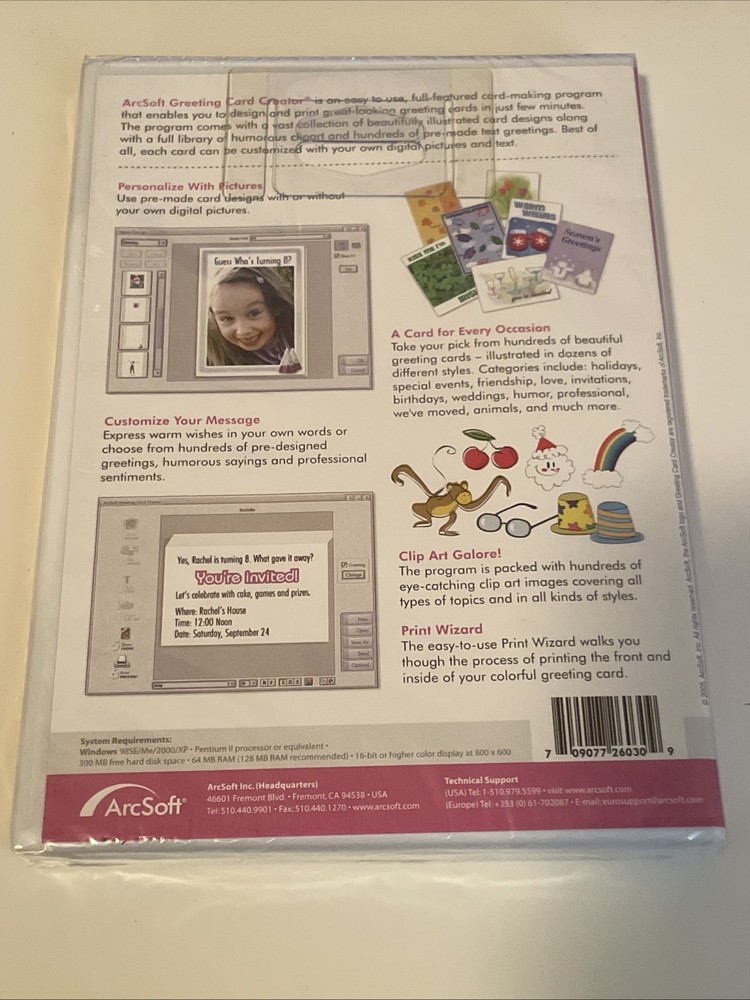 Arcsoft Greeting Card Creator for Windows Mac Software CD