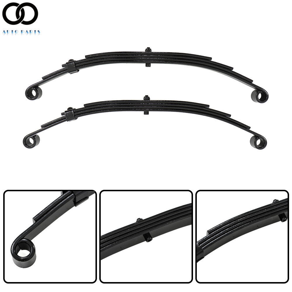 Set of 2 For 3500 lbs Axle Trailer Leaf Spring 4 Leaf Double Eye 1750 lbs Cap