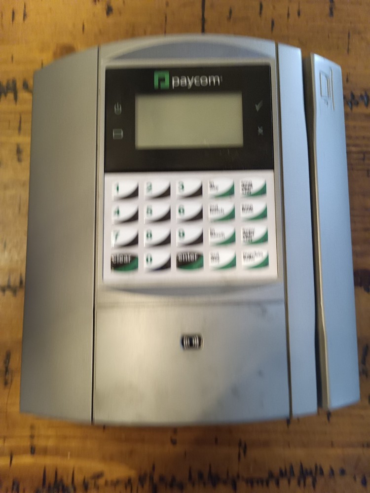Paycom Time clock Terminal (No Power Cord / Key) Untested A6