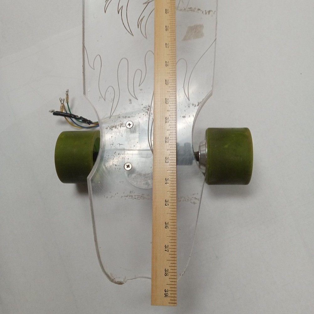 Motorized Clear Acrylic 40" Longboard Skateboard GrimReaper Etched No Controller