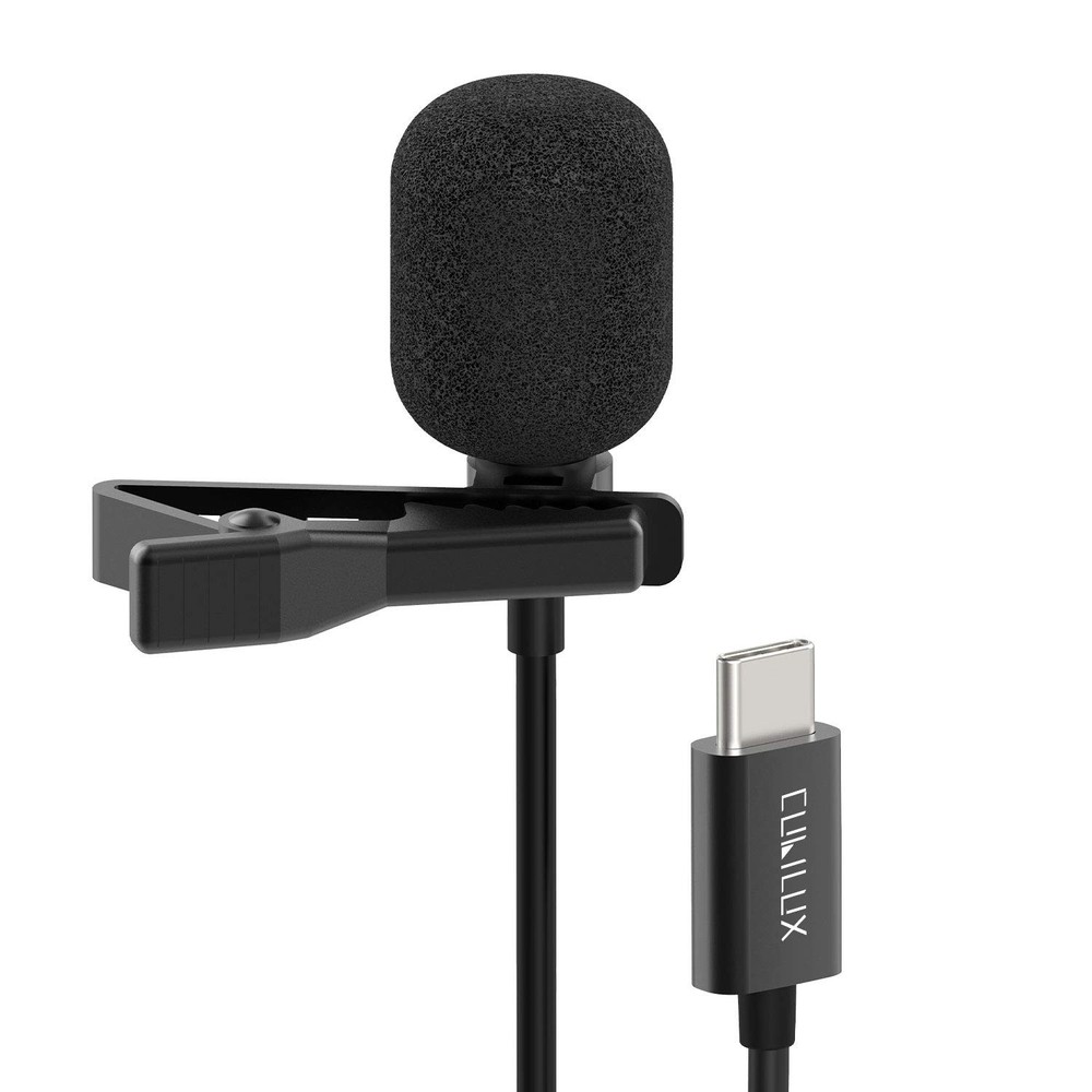 USB C Microphone, Type C Lavalier MIC, External Lapel Clip MIC for iPhone 16/...