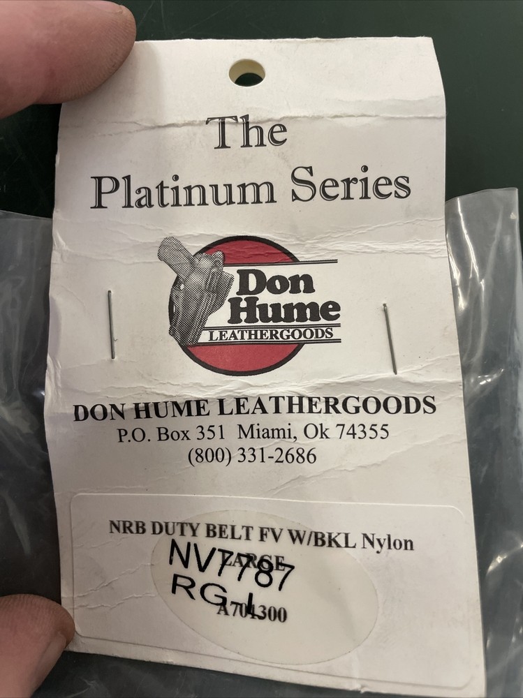 DON HUME BLACK NYLON DUTY BELT LARGE Double-Release Buckle