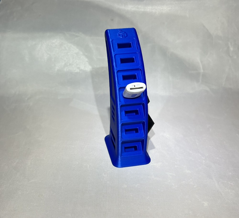 Desktop USB SD MicroSD Storage Holder Tower Blue