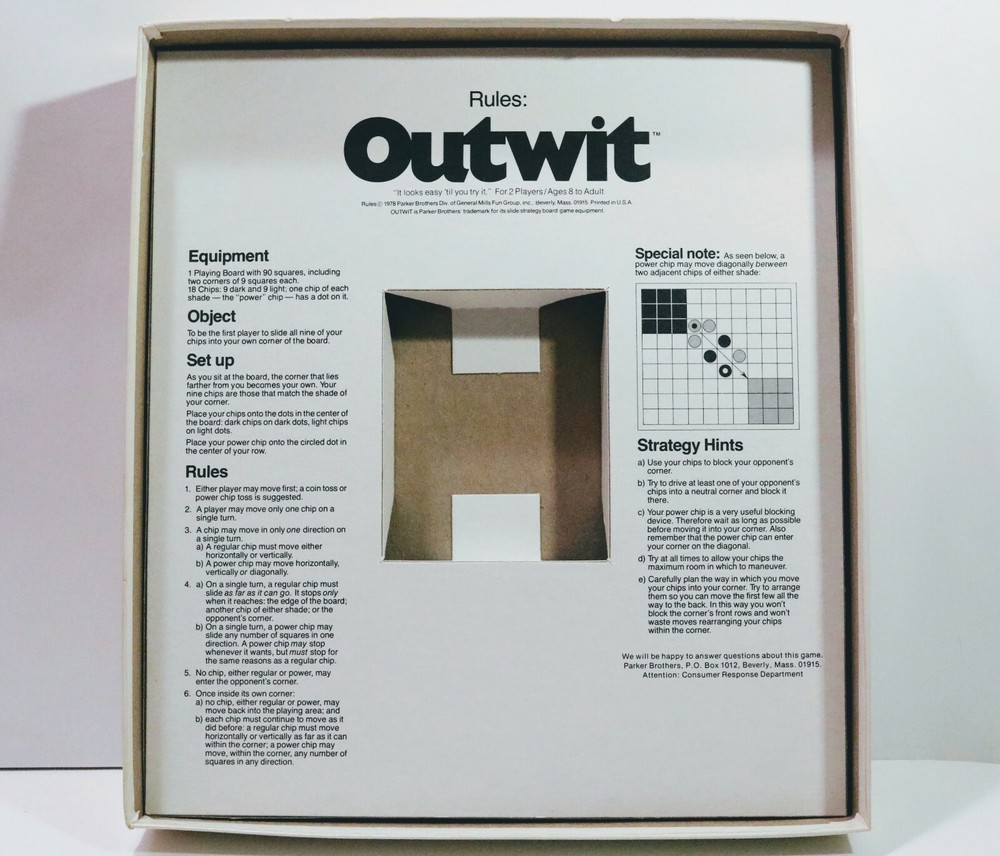 Vintage Game Outwit - 1978
