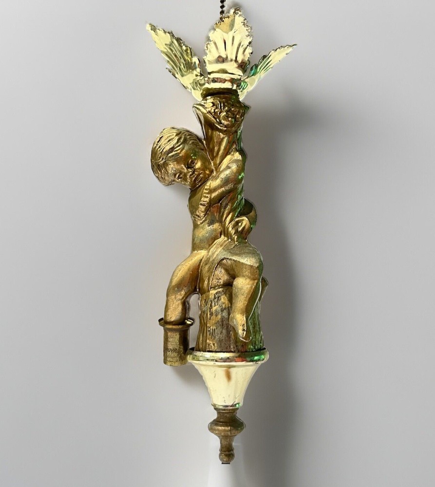 Vintage Cherub Sconce Reclaimed Pull Architectural Collectible
