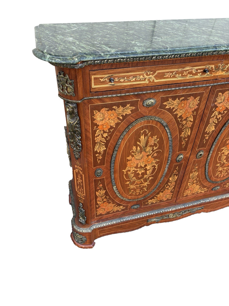 67208 Marble Top Sideboard Server Console Cabinet Stand