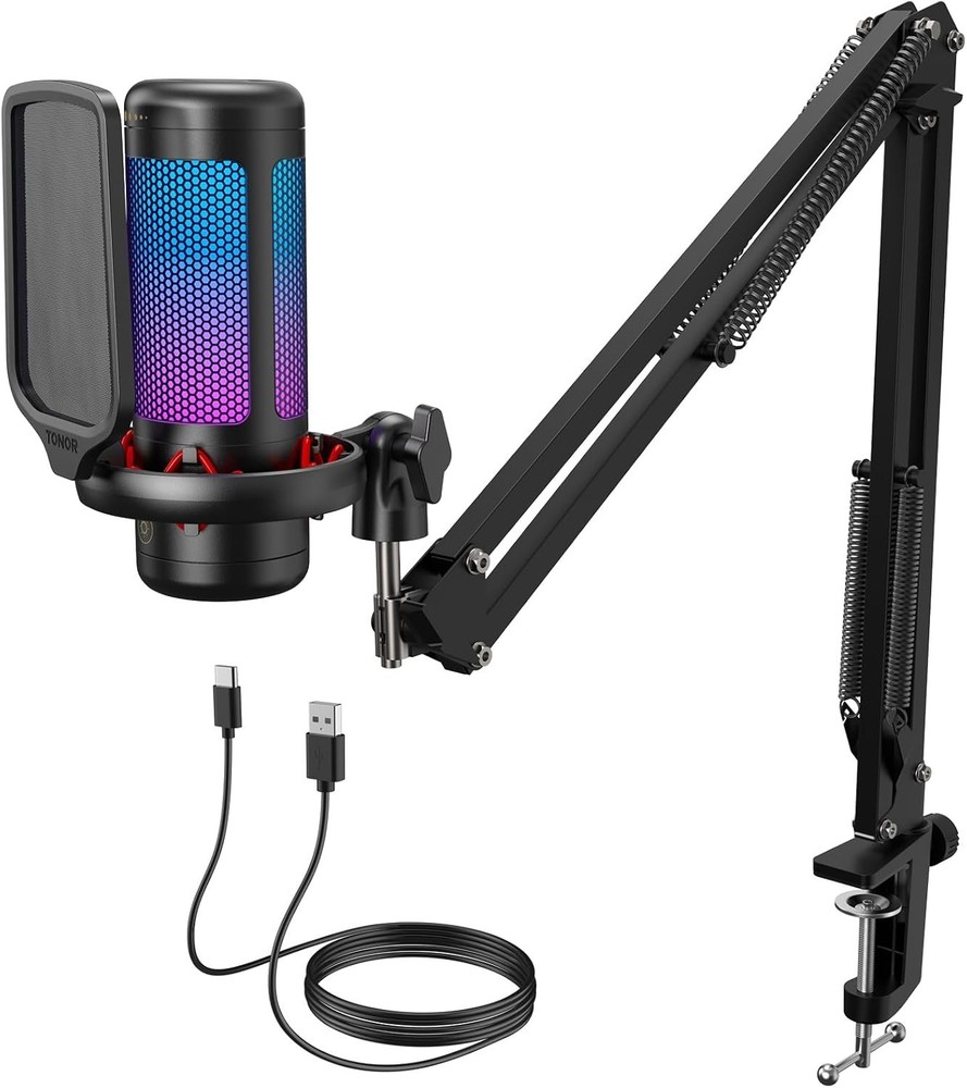 RGB Gaming Microphone Set with Boom Arm