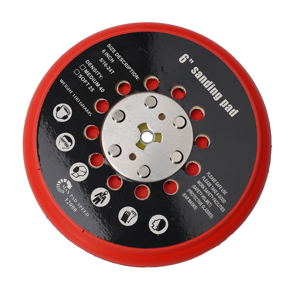 1* 6 Inch Sanding Pad Medium & Multi-Hole Back-up For Bosch RSM6045