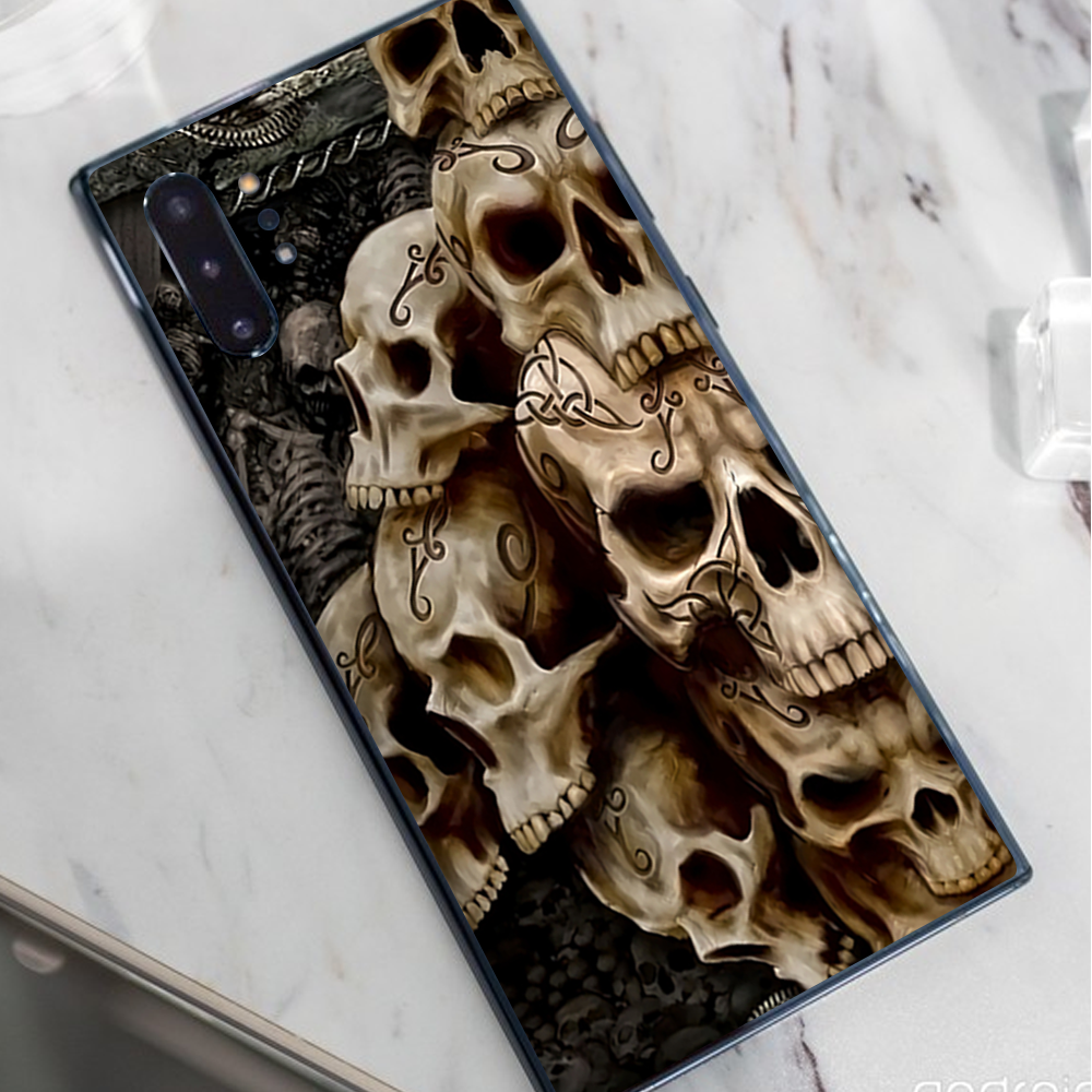Skins Decal Wrap for Samsung Note 10 Plus Wicked Skulls Tattooed