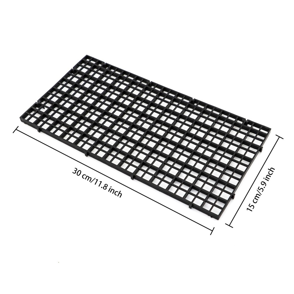 6 PCS Small Black Aquarium Fish Tank Divider Plastic Egg Crate Filter Bottom