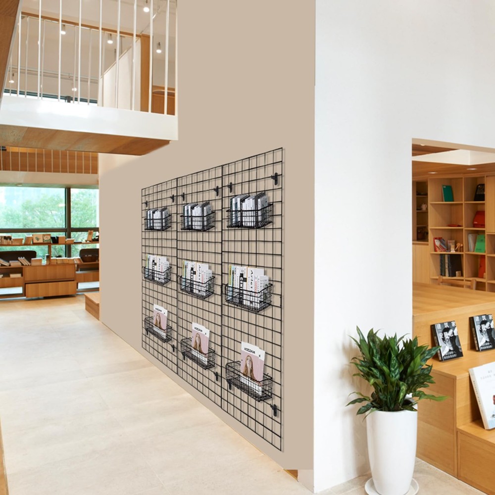 Gridwall Panel, 2'x6', Heavy Duty, Black, Commercial Grade, Wall Display, 1 Pack