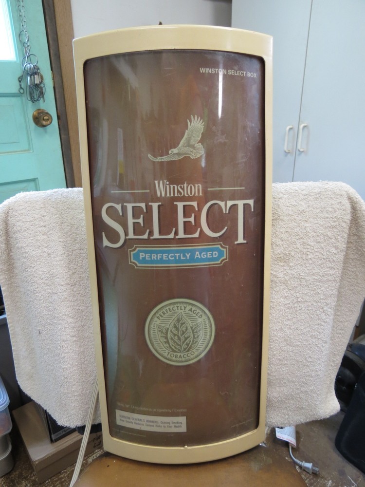VINTAGE WINSTON SELECT LIGHTED CIGARETTE SIGN