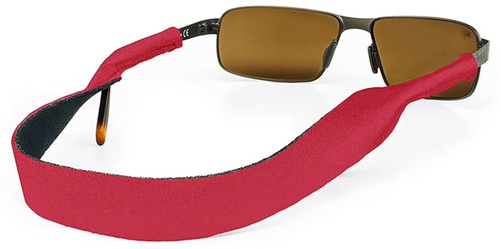 Croakies Original Solid Eyewear Retainer, XL 7-20mm - Red