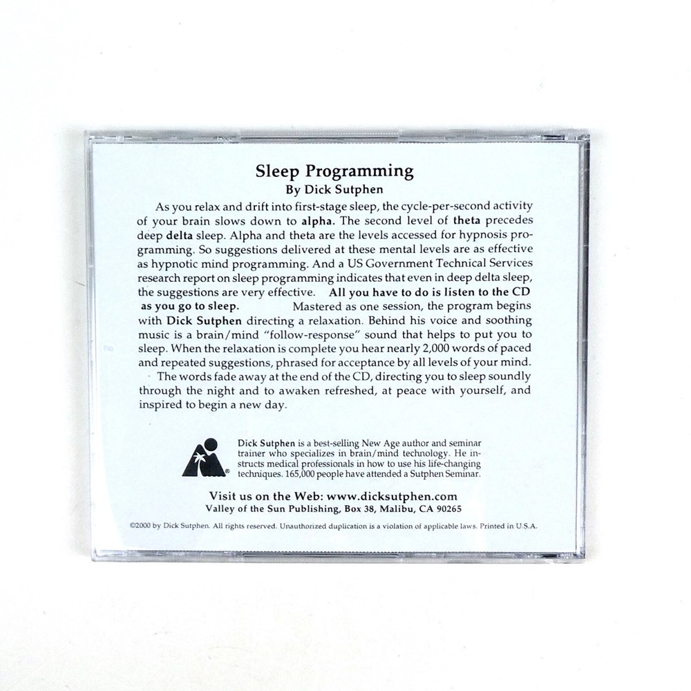 I AM FINE THE WAY I AM Sleep Programming SELF ESTEEM CD Dick Sutphen Hypnosis