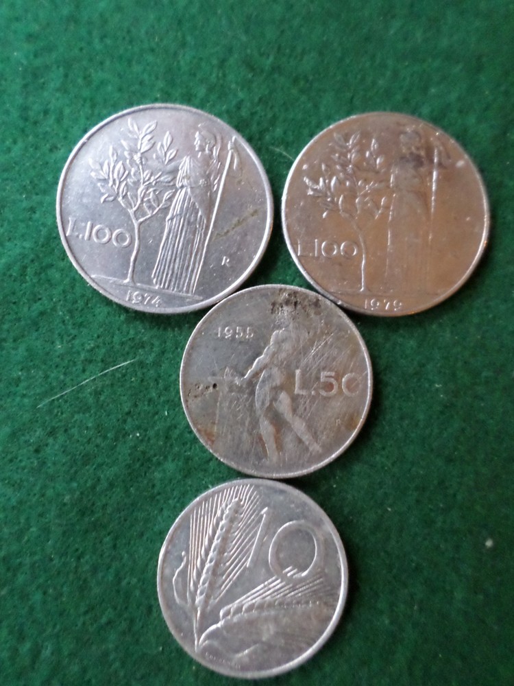 4 Italian Lire Coins
