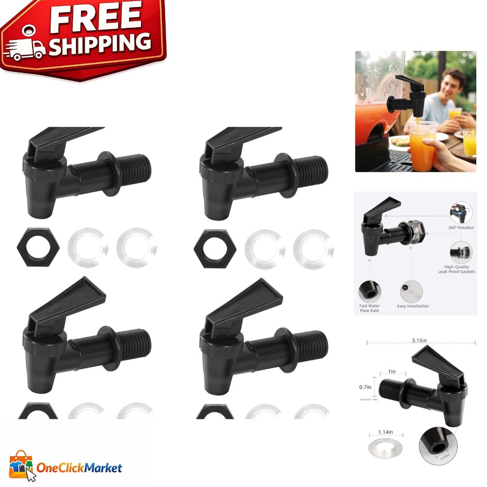 Multi-Use 4 PCS Water Spigot Set - Leak Resistant & Easy Installation for Drinks