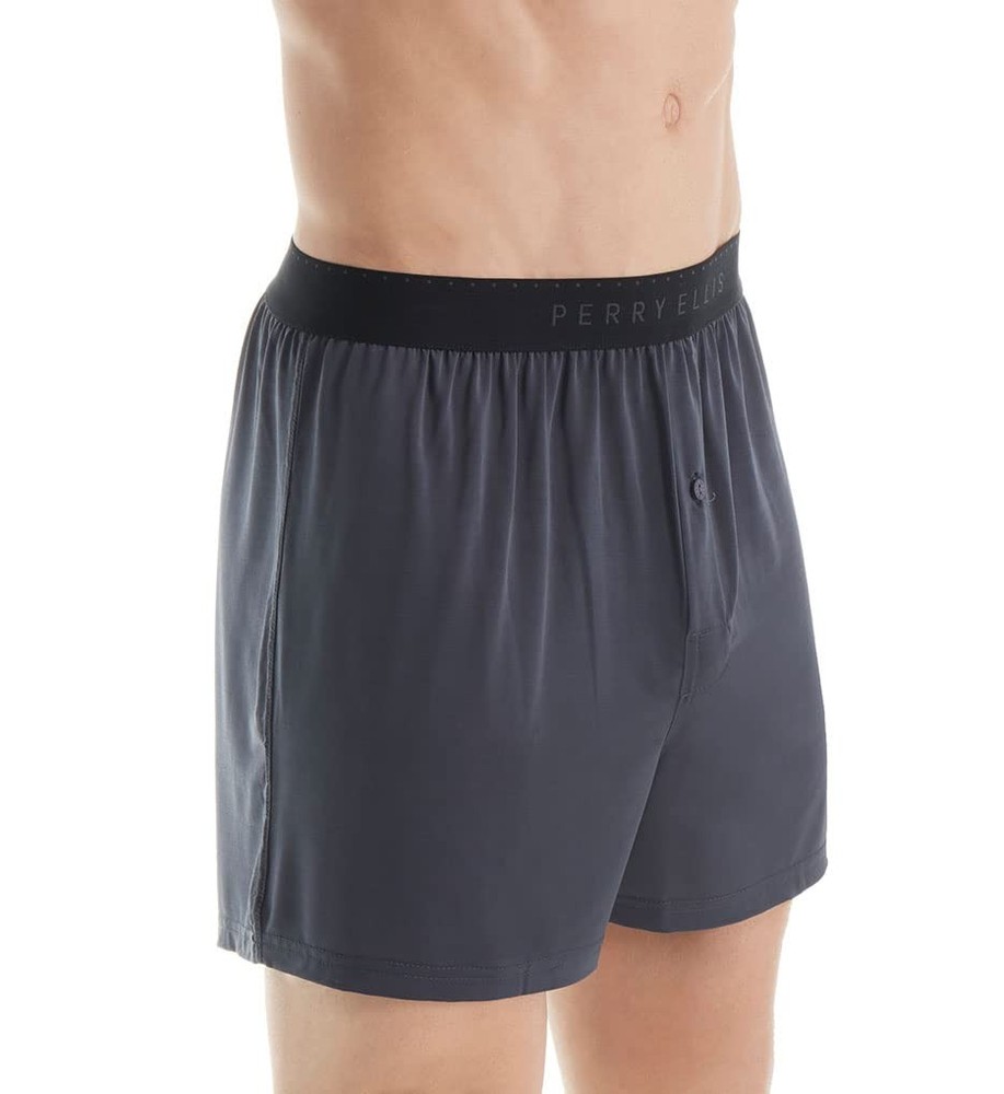 Perry Ellis Men’s Tailored Soft Luxe Solid Boxer Briefs Underwear - Lightwei...