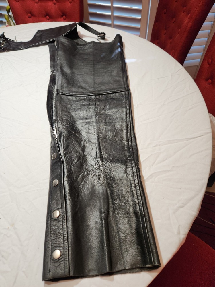 Vintage 100% Leather Motorcycle Chaps