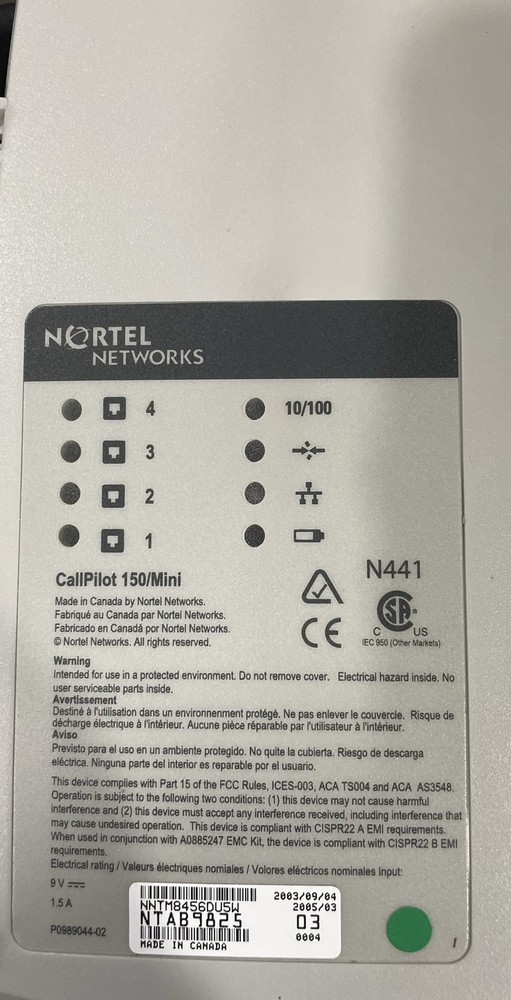 Nortel Networks CallPilot 150/Mini Voicemail & Messaging System Unit