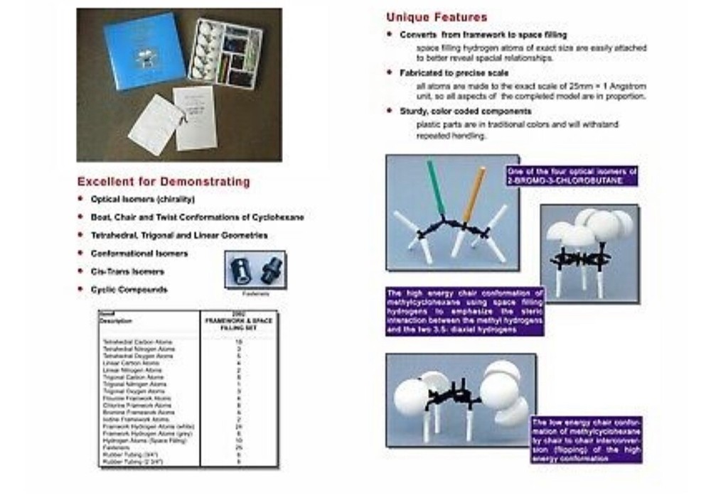 Framework & Space Filling Molecular Model kits for chemistry. 