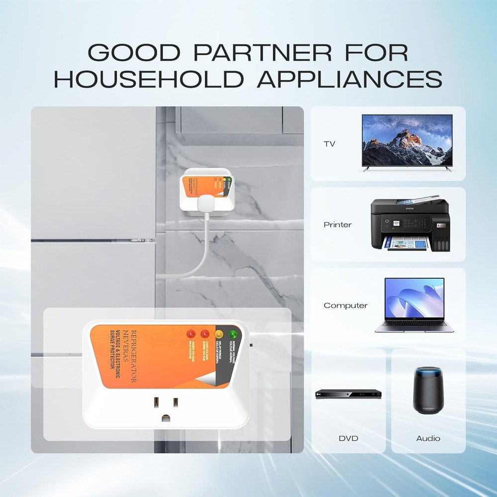 Adjustable Delay Voltage Surge Protector for Refrigerators & High-Power Devices