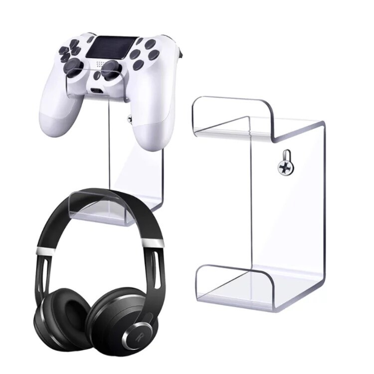 Game Controller Headset Headphone Holder Wall Mount Stand PS5 PS4 Xbox Switch