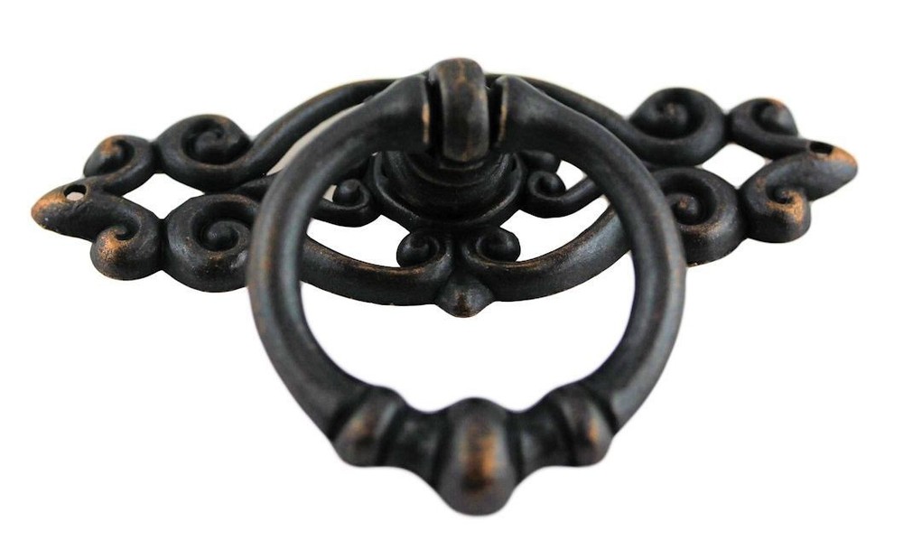 (5 Pack) 2-1/8 inch Victorian Ring Pull Dark Antique Copper