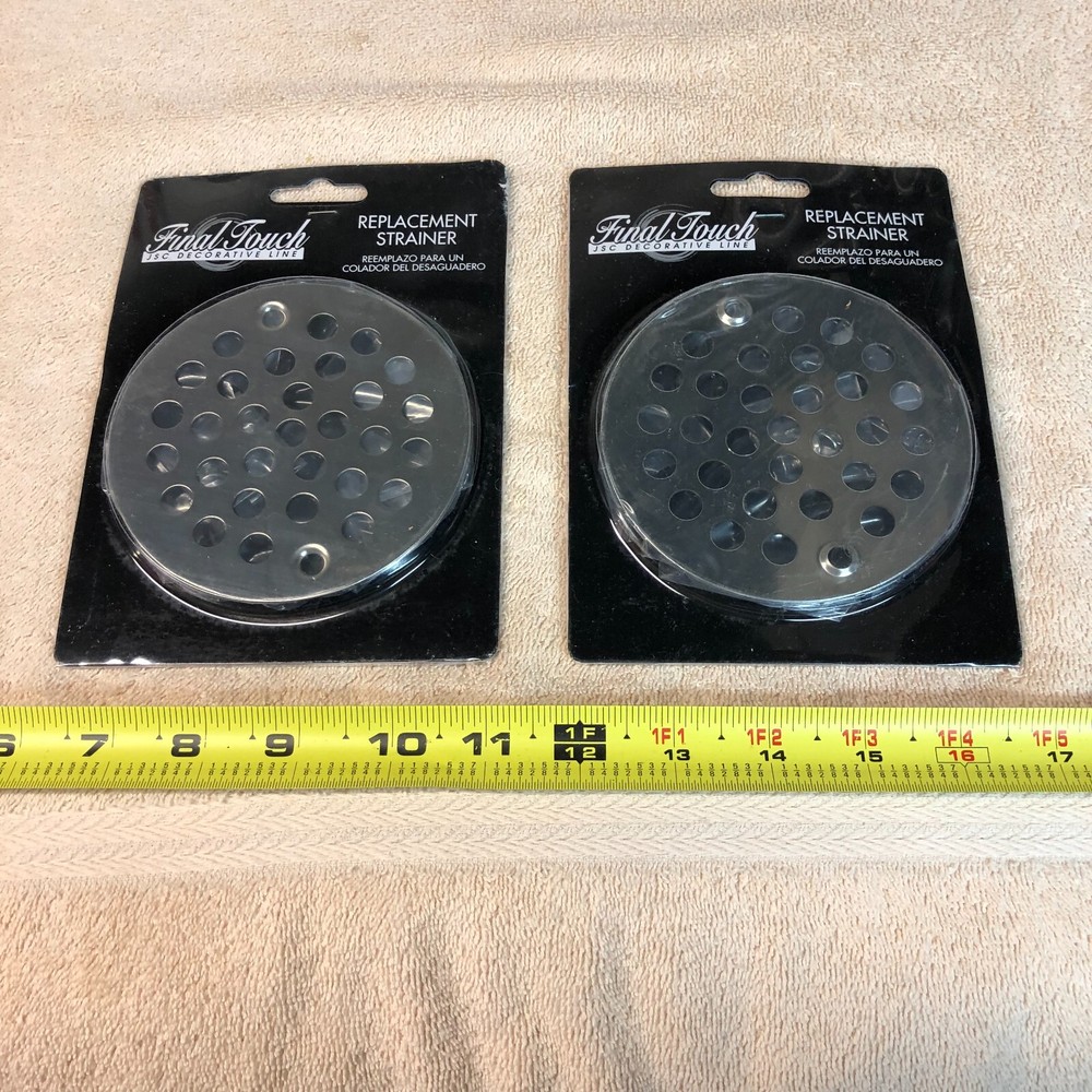 LOT OF 2 REPLACEMENT STRAINERS - BRUSHED NICKEL - 4"