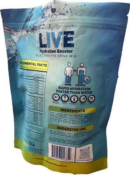 LIVE Hydration Booster Drink Mix Lemon/Lime 16 sticks