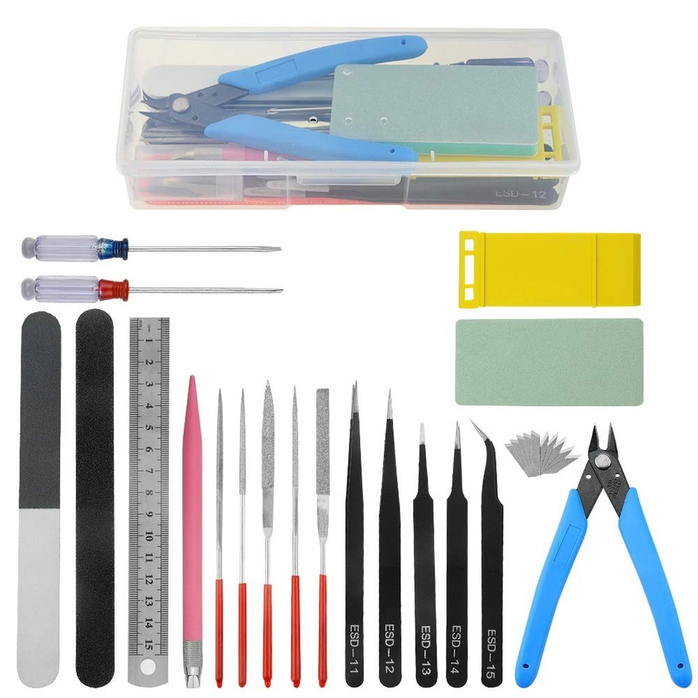 WMYCONGCONG 29 PCS Model Tool Kit Modeler Basic Tools Craft Set Hobby Buildin...