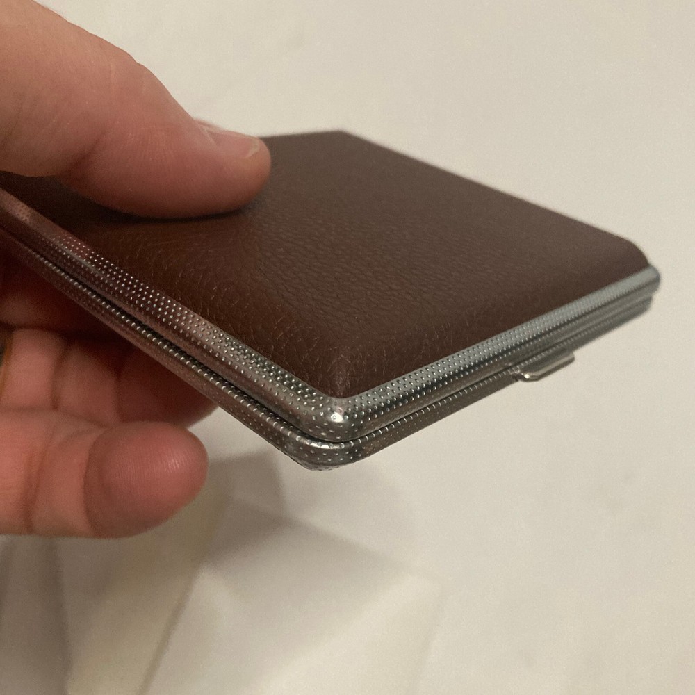 Roygra Cigarette Case, Metal with Leather Surface - 20 Capacity (3 Pack, 85mm)