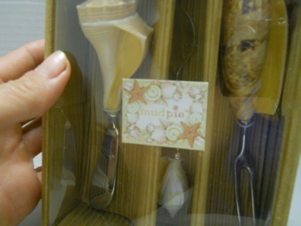 Vintage Shell SPREADER FORK SPOON 3 PC SET NEW PARTY FOOD DINNING
