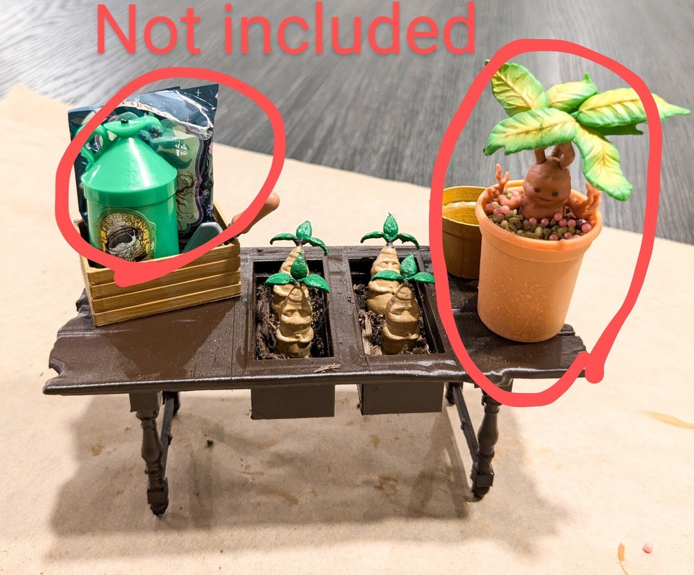 Harry Potter Mandrake Potting Table miniverse accessory